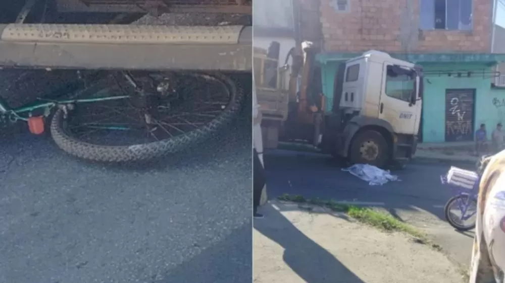 Ciclista morre após ser atropelado por caminhão em avenida de Contagem