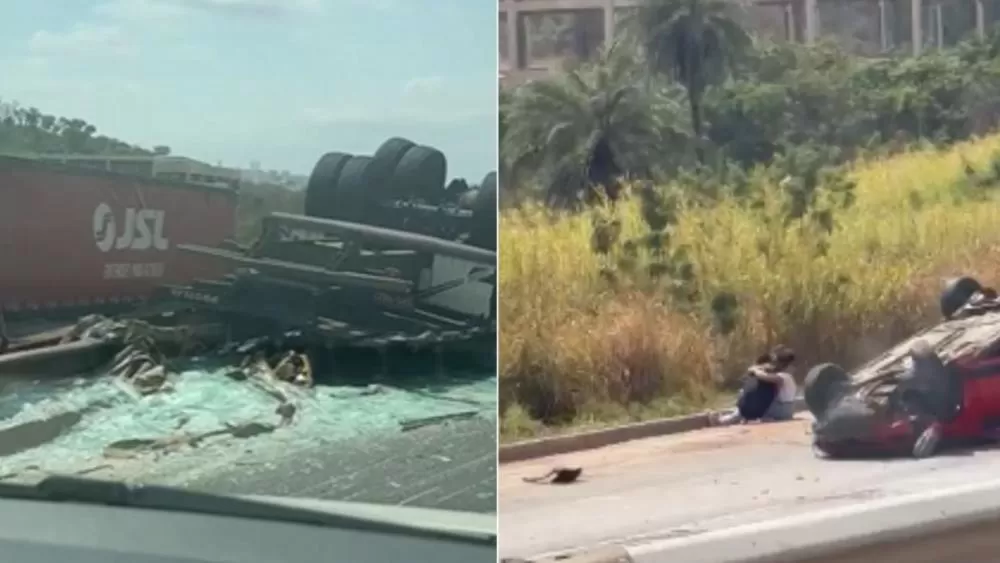 Caminhoneiro morre em acidente na BR-040 e trânsito fica congestionado em Contagem