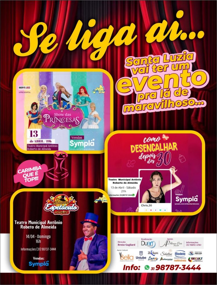 Circuito Cultural retorna a Santa Luzia com uma variedade de espetáculos 