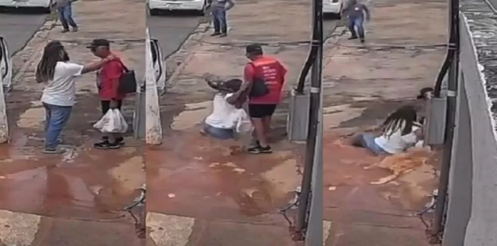 Repórter cai em calçada que cede durante gravação em Cuiabá e vídeo viraliza nas redes sociais
