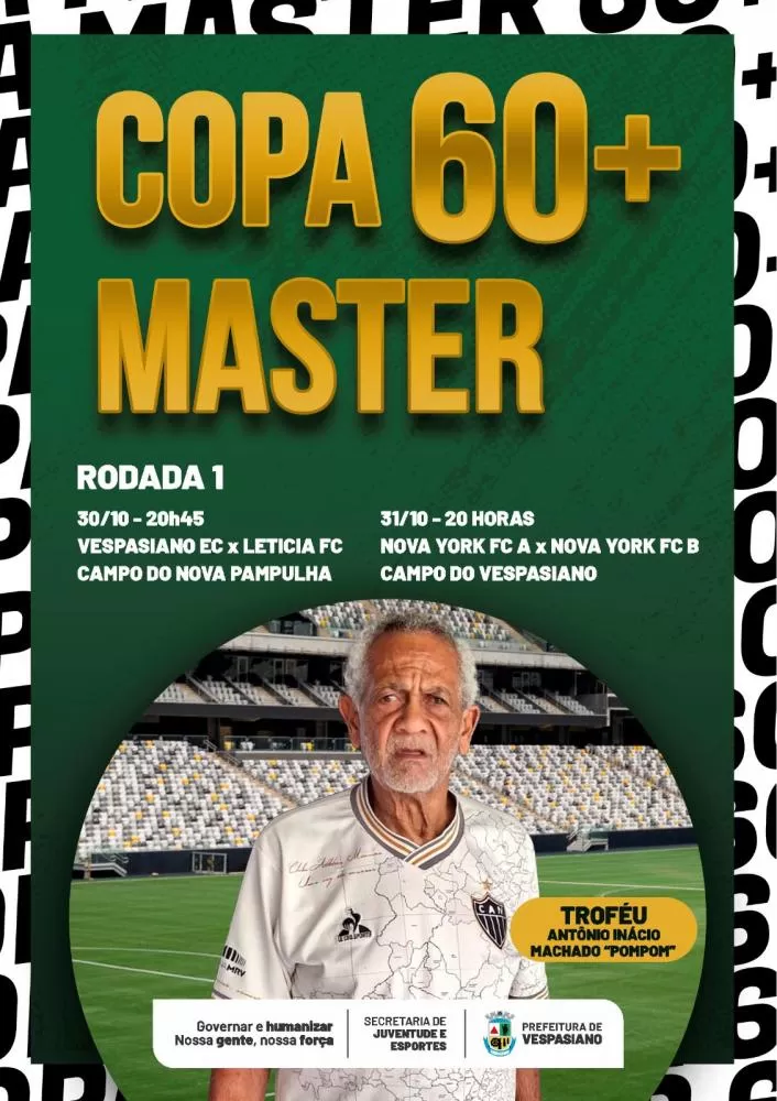 Copa 60+ Master celebra o esporte e homenageia veteranos em Vespasiano