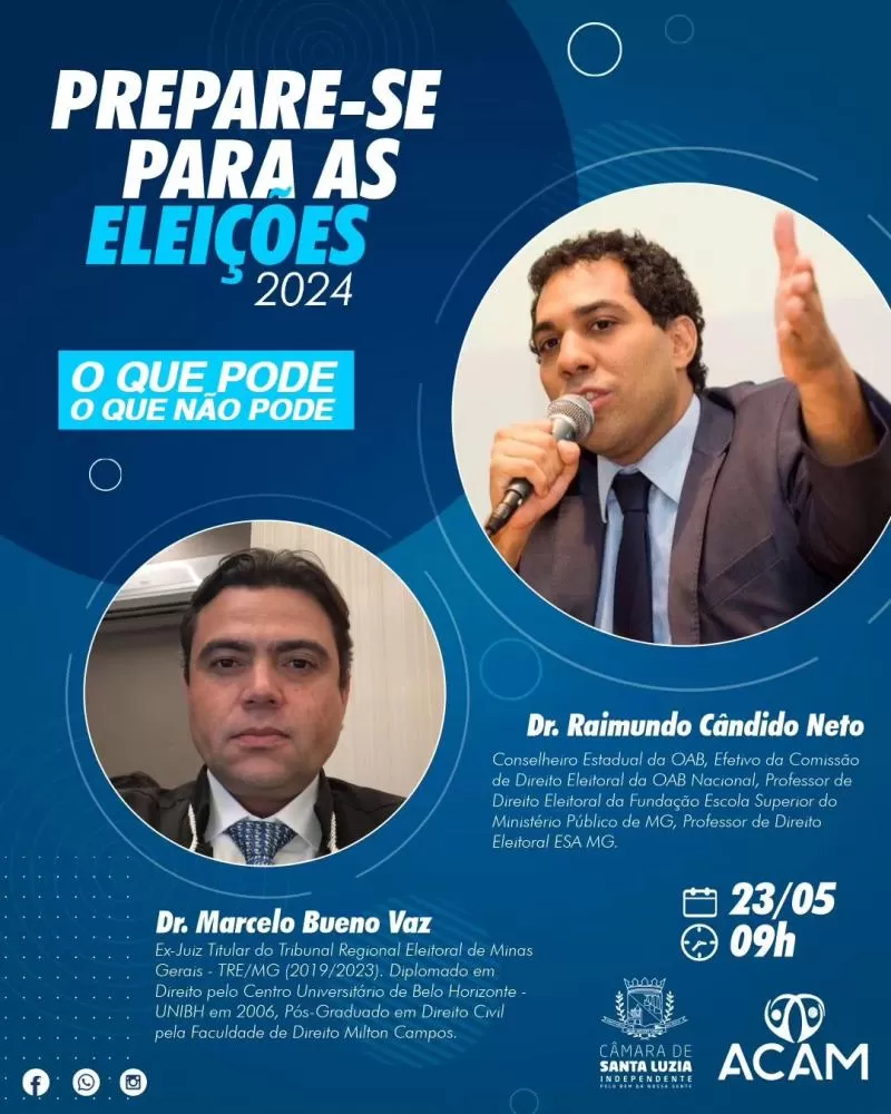 ACAM promove evento ‘Prepare-se para as eleições 2024’ em Santa Luzia