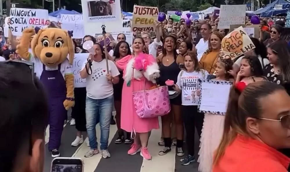 Manifestantes pedem justiça por “Orelha” na Feira Hippie de BH