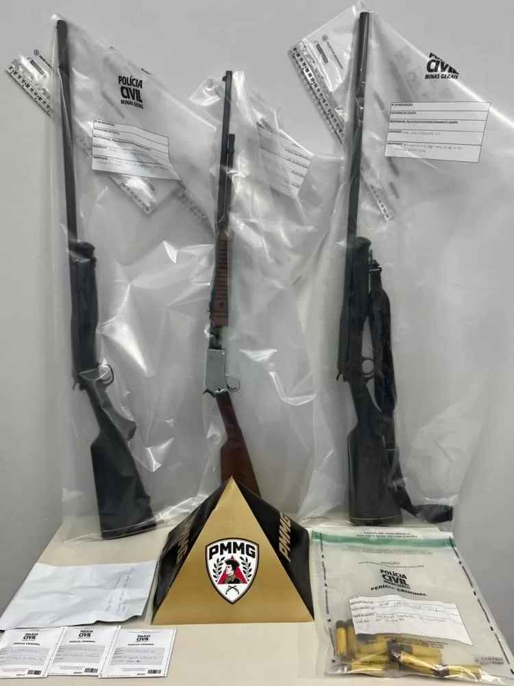 Suspeito é detido com armas e munições após denúncia de caça ilegal em Fernandes Tourinho