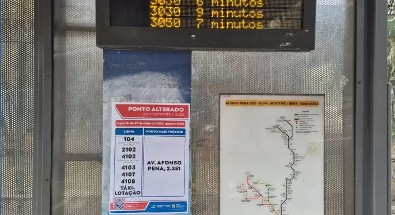 PBH altera quatro pontos de ônibus na Avenida Afonso Pena a partir desta quarta-feira