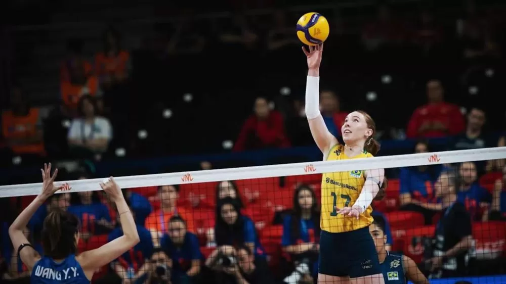Brasil vence a China segue invicto na Liga das Nações Feminina