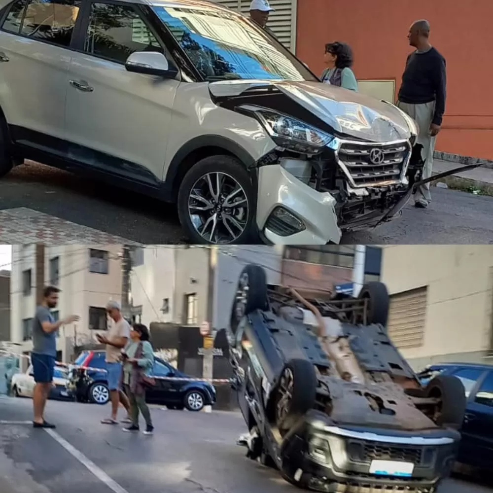 Grave acidente entre dois carros é registrado no bairro Santo Antônio, em BH