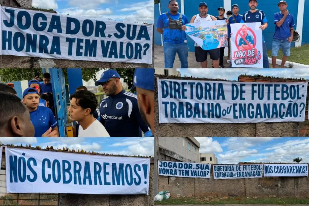 Torcedores do Cruzeiro protestam na Toca II e cobram reação no Brasileiro