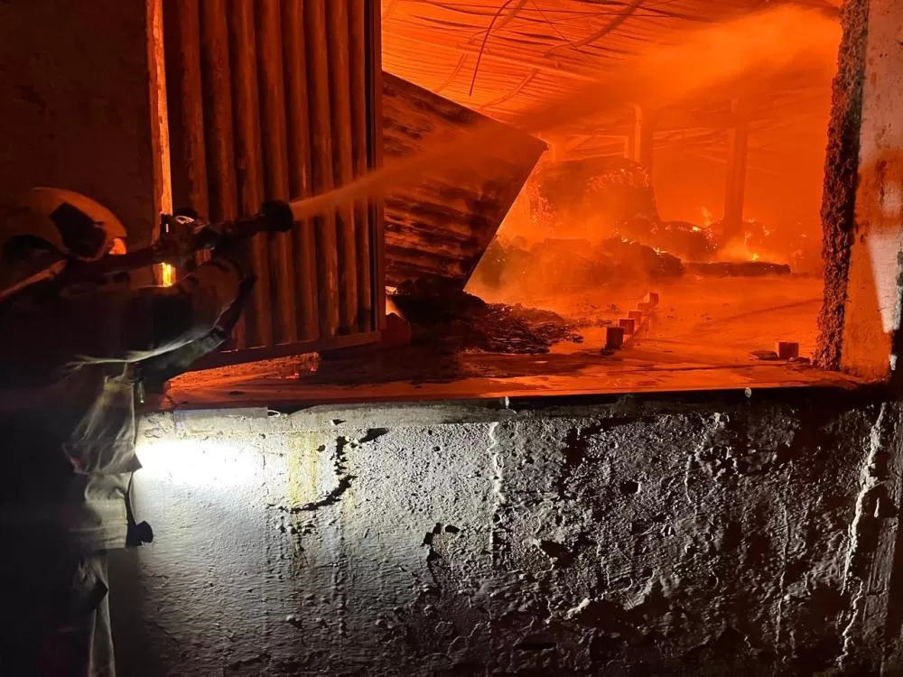 Incêndio de grandes proporções atinge complexo industrial na Zona da Mata Mineira