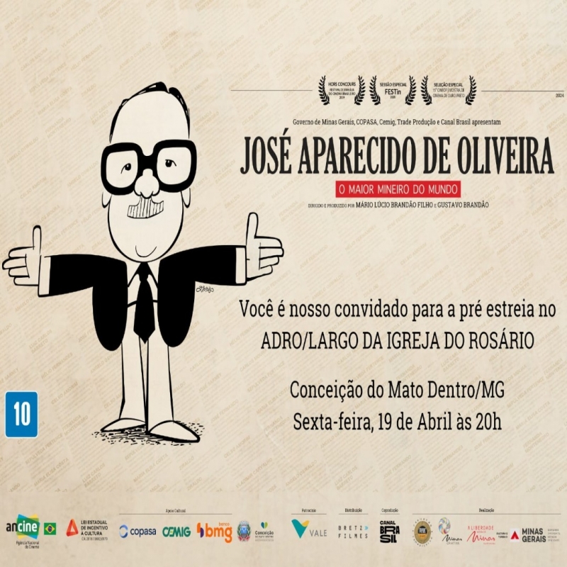 Documentário de José Aparecido é lançado em Conceição do Mato Dentro