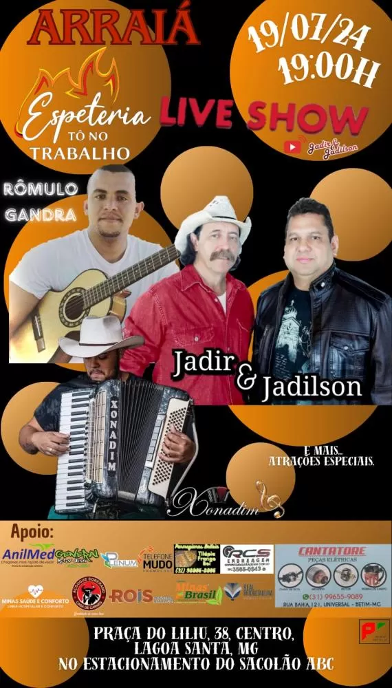 Arraiá da Espeteria Tô no Trabalho promete animar Lagoa Santa nesta sexta-feira (19)