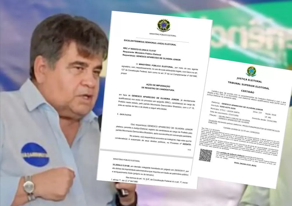 Ministério Público pede indeferimento da candidatura de Genesco Aparecido em Lagoa Santa; Candidato afirma que está apto