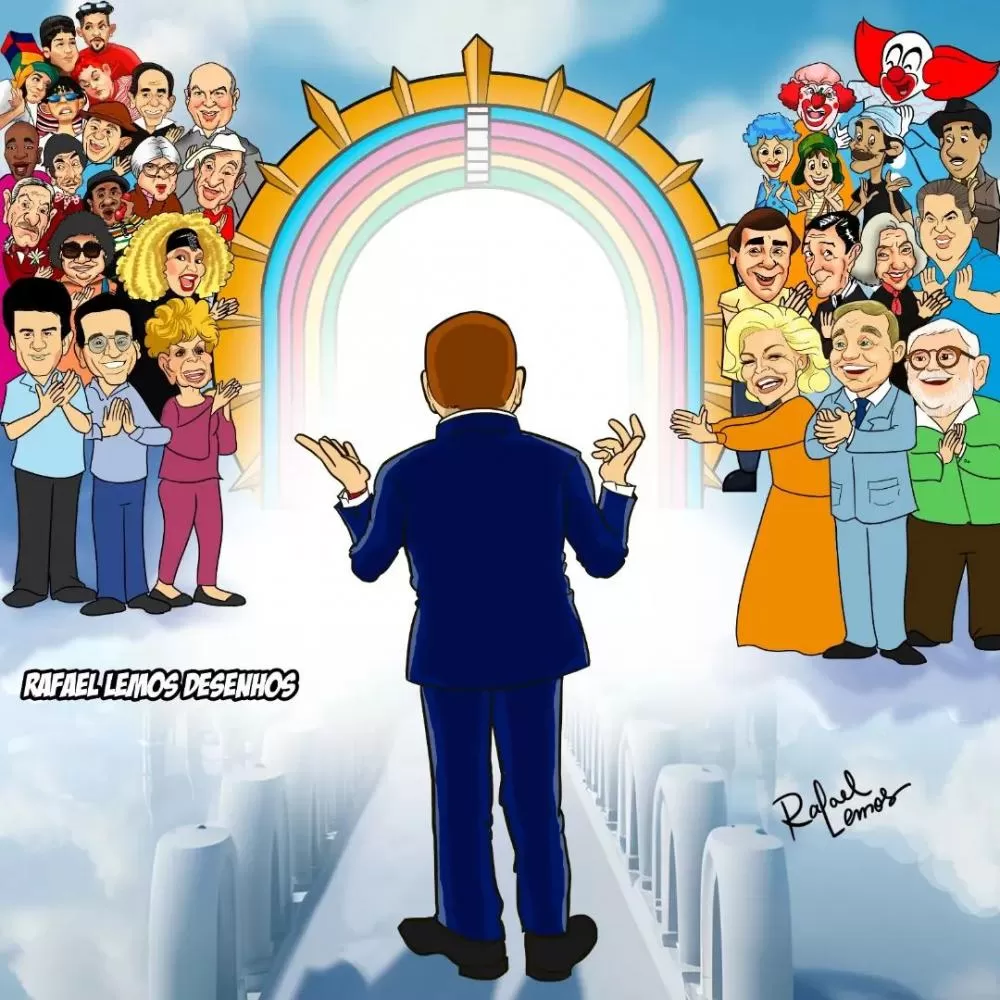 Em Charge que viralizou na internet, Silvio Santos é recebido por Hebe Camargo e Gugu Liberato