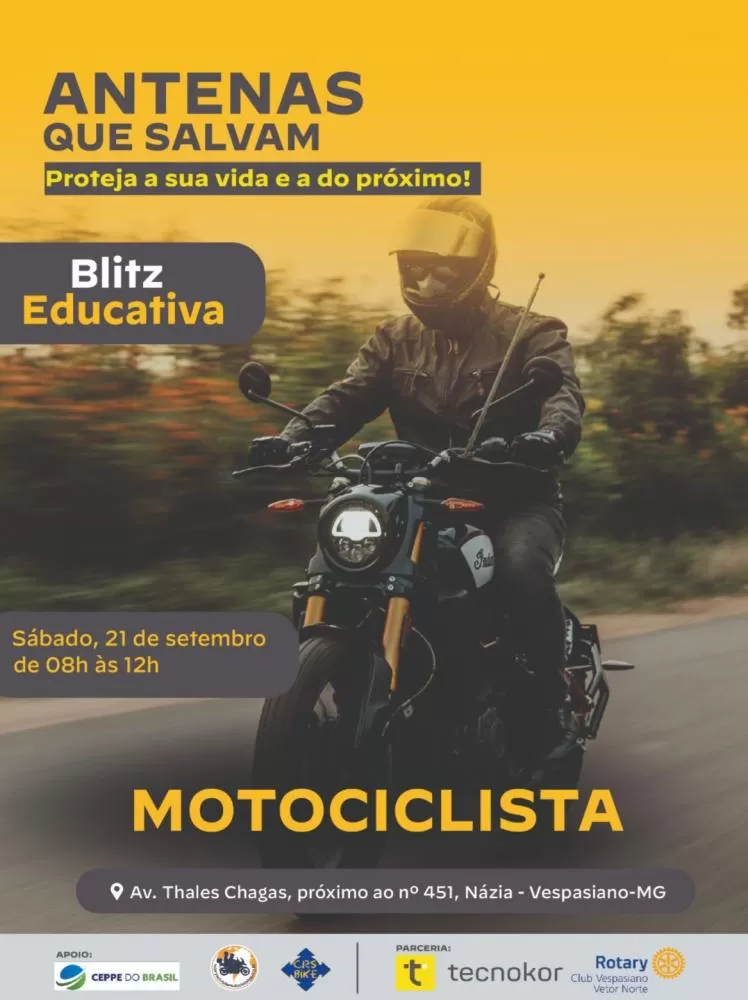 Rotary Club de Vespasiano e Tecnokor promovem Projeto “Antenas que Salvam” em blitz no próximo sábado