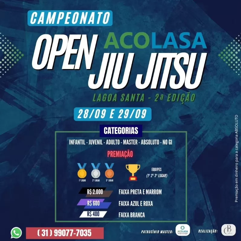 Lagoa Santa recebe 2ª edição do Open Jiu-Jitsu neste fim de semana