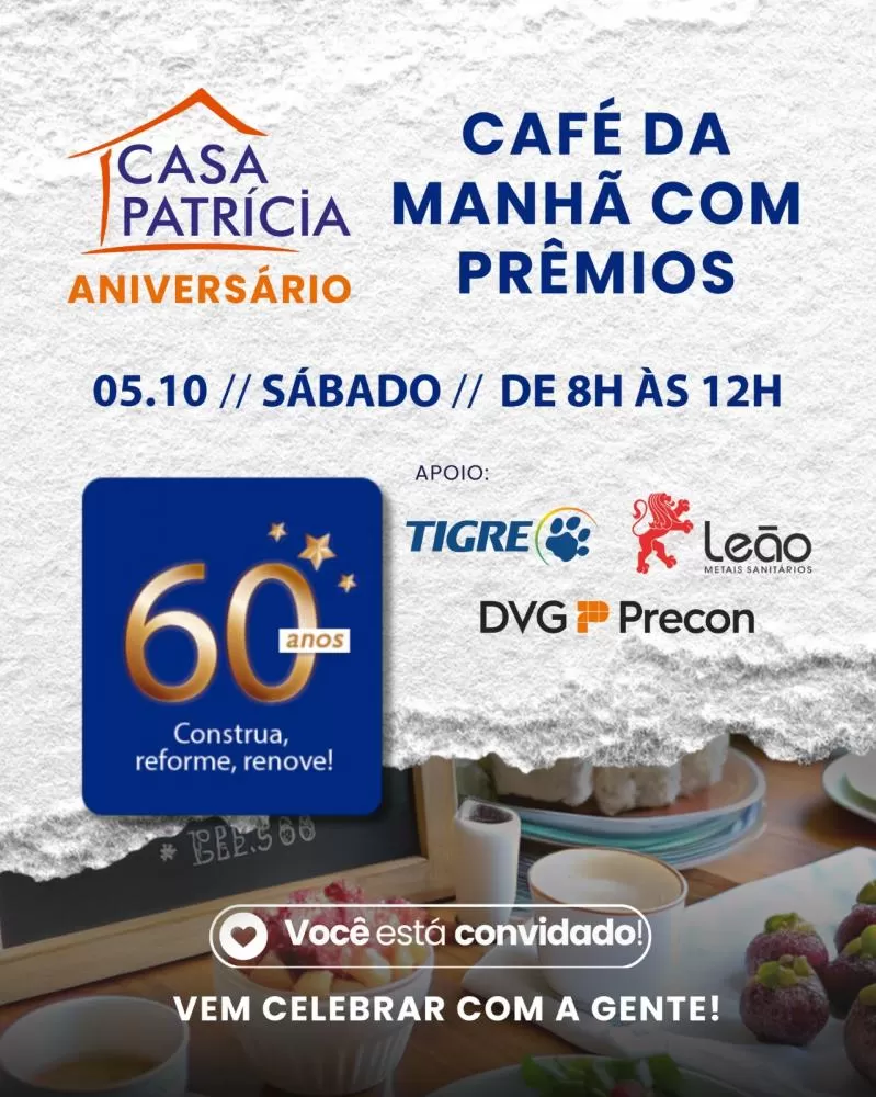 Casa Patrícia comemora 60 anos com festa, promoções e prêmios em Lagoa Santa