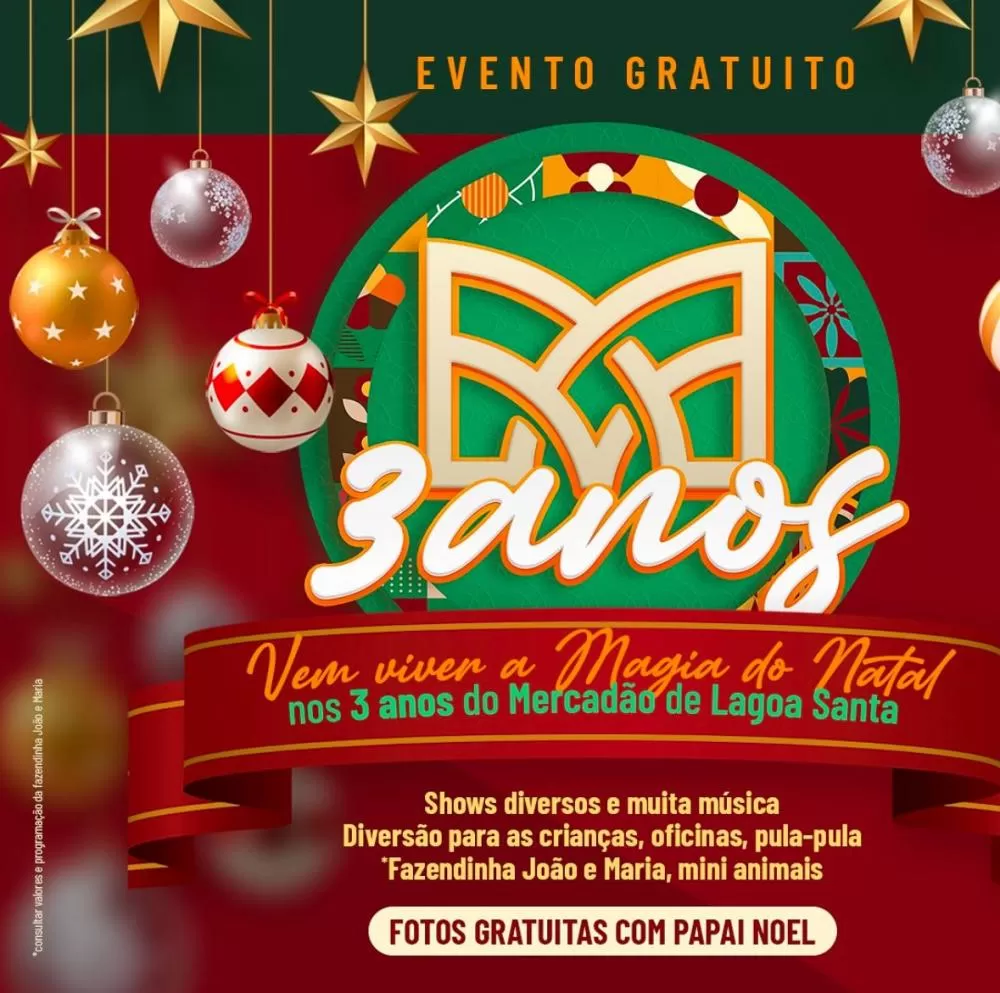 Mercadão de Lagoa Santa celebra 3 anos com festa especial para toda a família