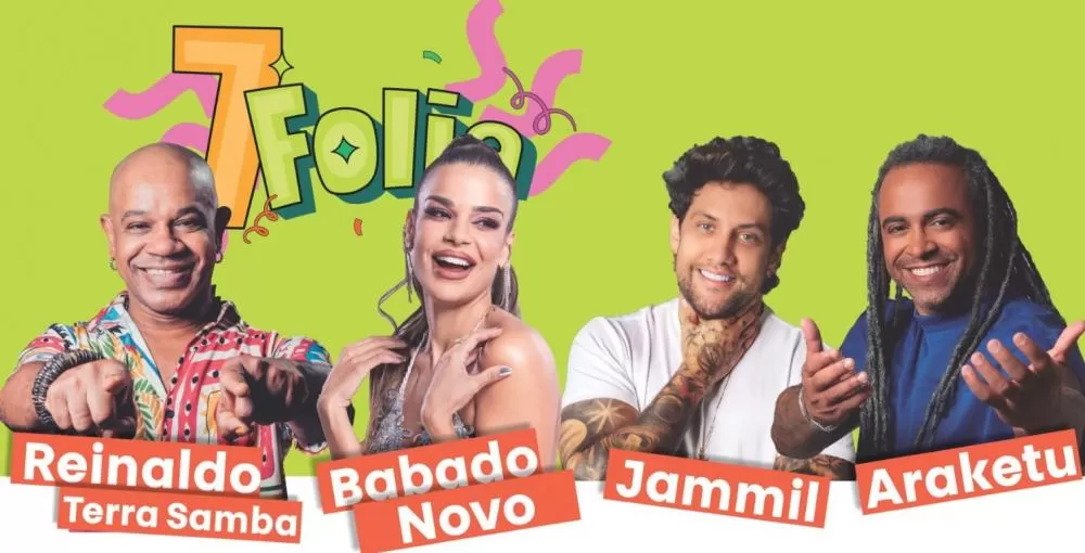 Babado Novo, Jammil, Araketu e Terra Samba agitam o pré-carnaval 7Folia 2025 em Sete Lagoas