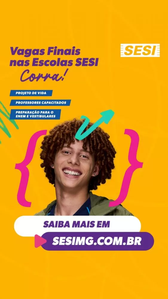 Com a Escola SESI Vespasiano você faz o futuro. Agora! Matrículas abertas até 31 de janeiro