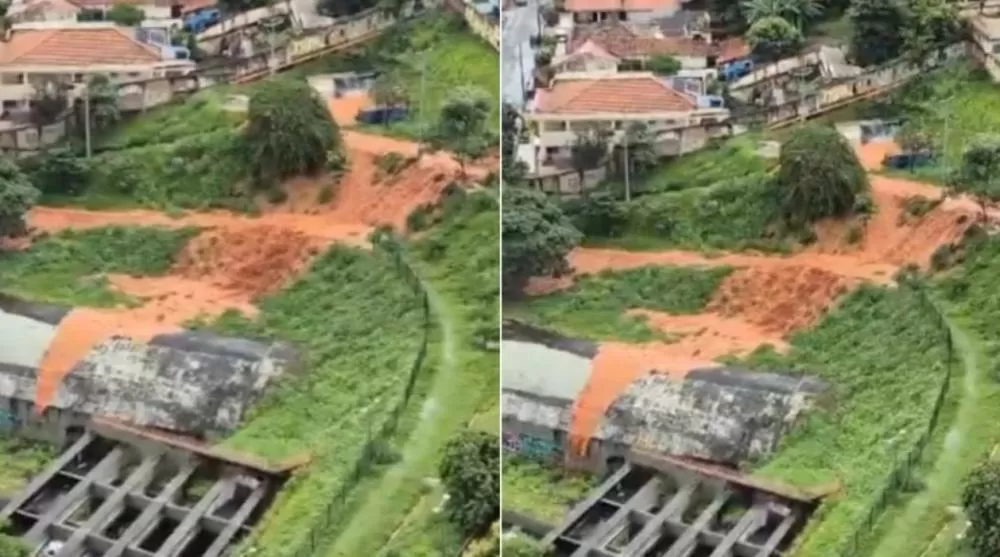 Vídeo mostra enxurrada de lama avançando em direção ao Túnel da Lagoinha, em BH