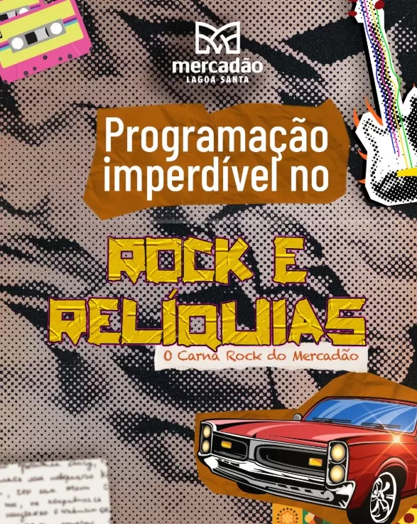 Mercadão de Lagoa Santa recebe a 1ª edição do Rock & Relíquias com carros antigos e rock'n'roll