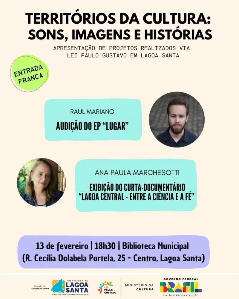 Territórios da Cultura: Lagoa Santa recebe lançamentos de documentário e livro