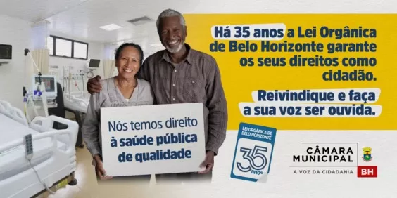 Câmara de BH comemora 35 anos da Lei Orgânica com campanha de conscientização