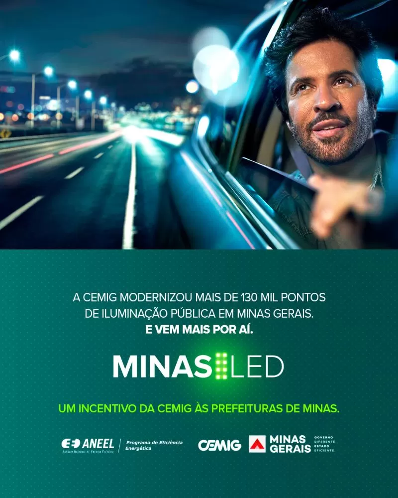 Cemig moderniza iluminação pública com LED em mais de 400 municípios mineiros
