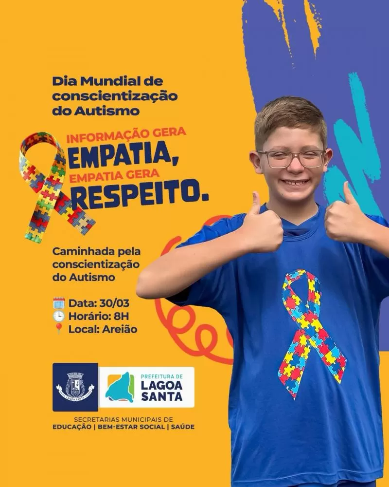 Caminhada pela Conscientização do Autismo mobiliza Lagoa Santa neste domingo