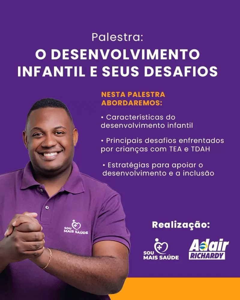 Evento gratuito em Vespasiano promove conscientização sobre o desenvolvimento infantil