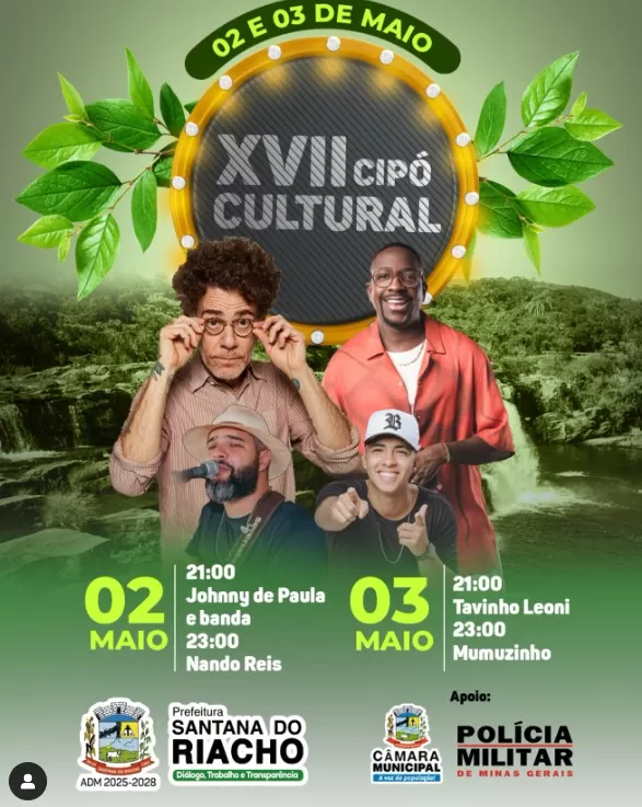 XVII Cipó Cultural divulga programação oficial com shows de Nando Reis e Mumuzinho