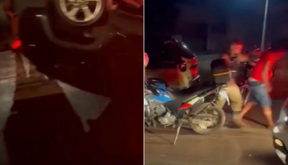 Perseguição policial termina em capotamento e prisão de suspeitos na BR-040 em Ribeirão das Neves