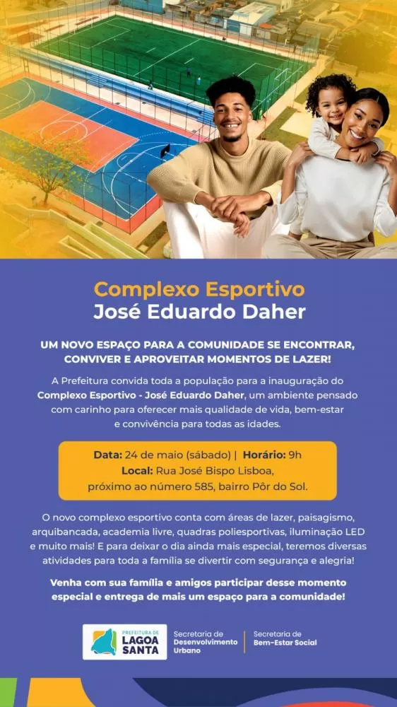 Lagoa Santa inaugura moderno complexo esportivo no Bairro Pôr do Sol