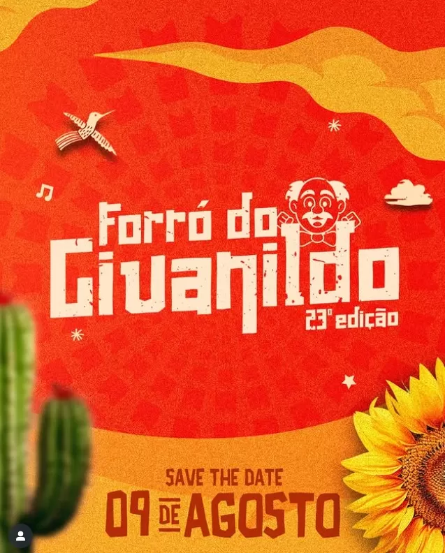 Forró do Givanildo 2025 confirma Chama Chuva como primeira atração do evento em Pedro Leopoldo