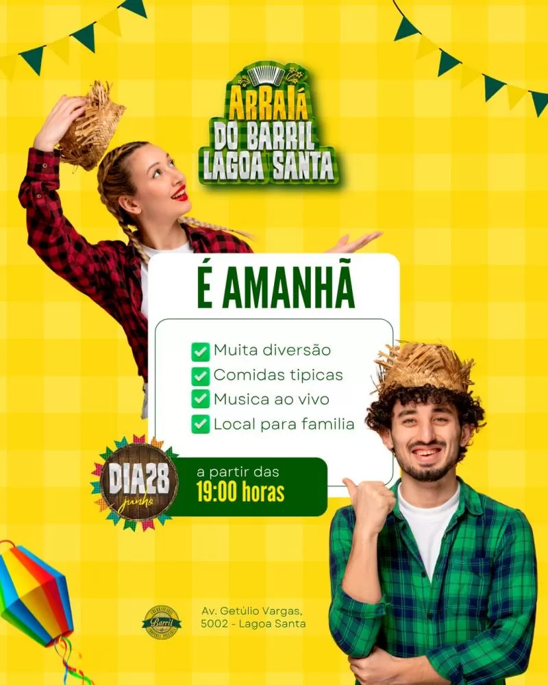 É amanhã! Primeiro Arraiá do Barril promete agitar Lagoa Santa