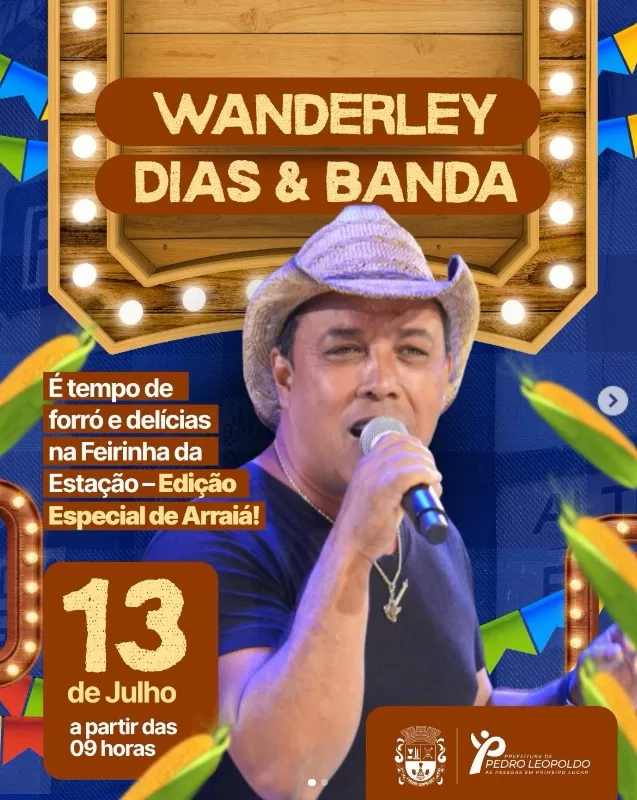 Arraiá na Praça da Estação de Pedro Leopoldo promete festa típica e diversão gratuita