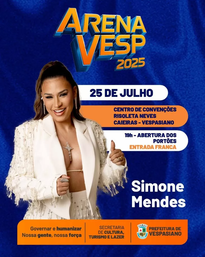 Arena Vesp 2025 começa nesta sexta com show gratuito de Simone Mendes