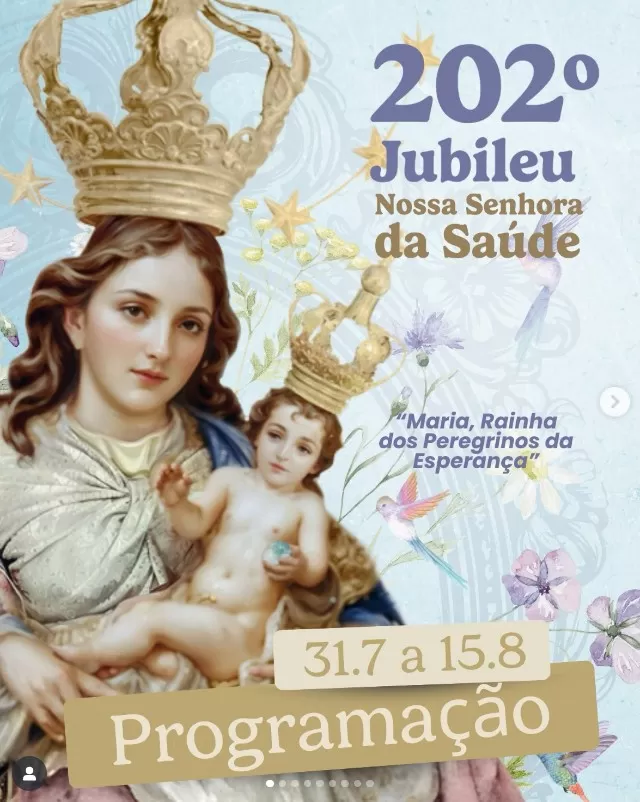 Santuário Mãe da Saúde divulga programação do 202º Jubileu em Lagoa Santa