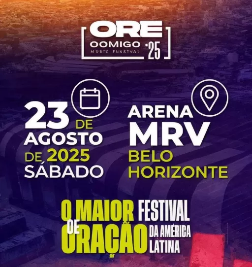 Belo Horizonte recebe a terceira edição do festival gospel Ore Comigo, com atrações nacionais e gravação de DVD