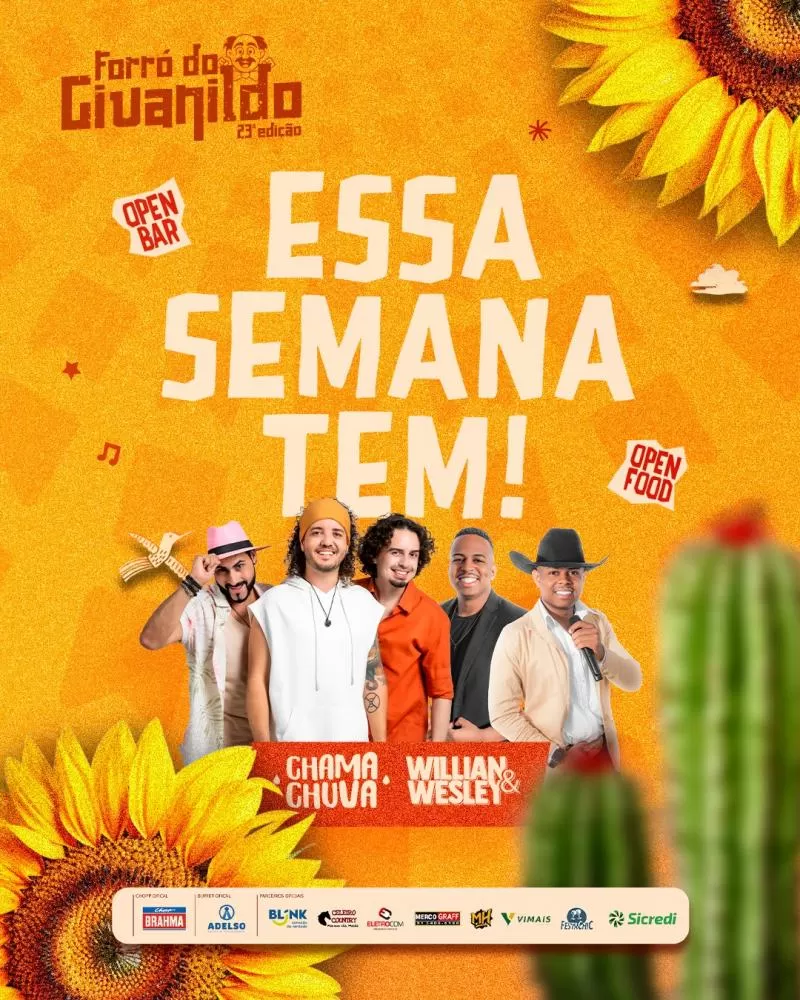 Pedro Leopoldo recebe neste sábado o Forró do Givanildo com festa all inclusive e atrações ao vivo