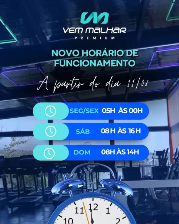 Vem Malhar Premium amplia horários e oferece mais comodidade para seus alunos