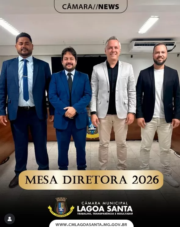 Câmara de Lagoa Santa elege nova Mesa Diretora para 2026