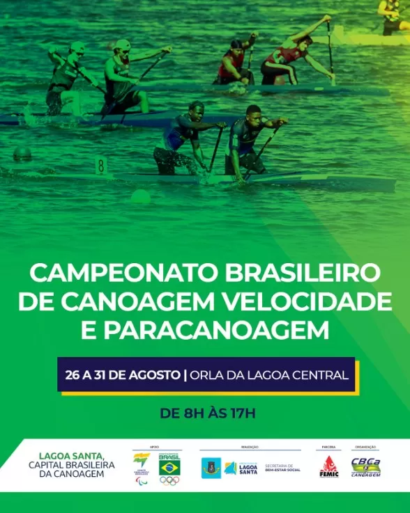 Lagoa Santa recebe Campeonato Brasileiro de Canoagem de 26 a 31 de agosto