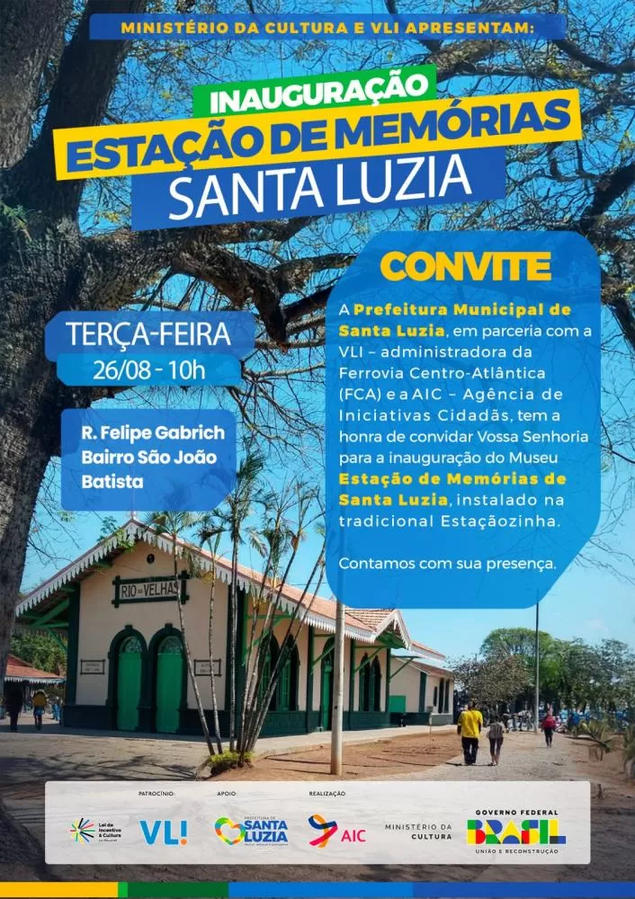 Santa Luzia inaugura Estação de Memórias e resgata identidade ferroviária da cidade