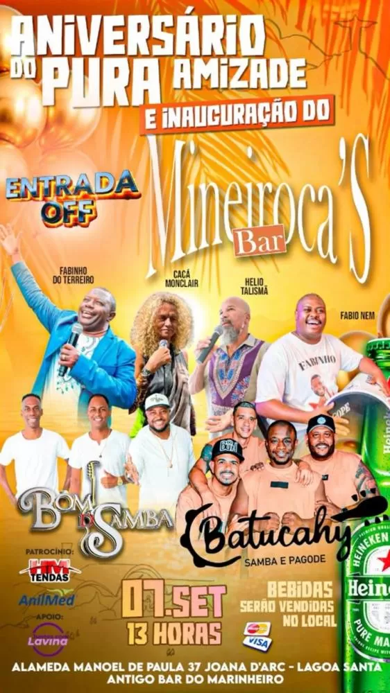 Lagoa Santa celebra aniversário do Pura Amizade com pré-inauguração do Mineiroca’s Bar