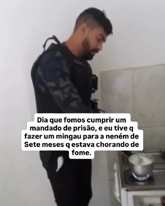 Policial viraliza ao cuidar de bebê durante prisão da mãe em operação policial em Minas