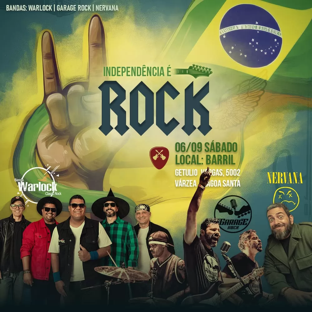Restaurante Barril em Lagoa Santa recebe festival “Independência e Rock” neste sábado (6)
