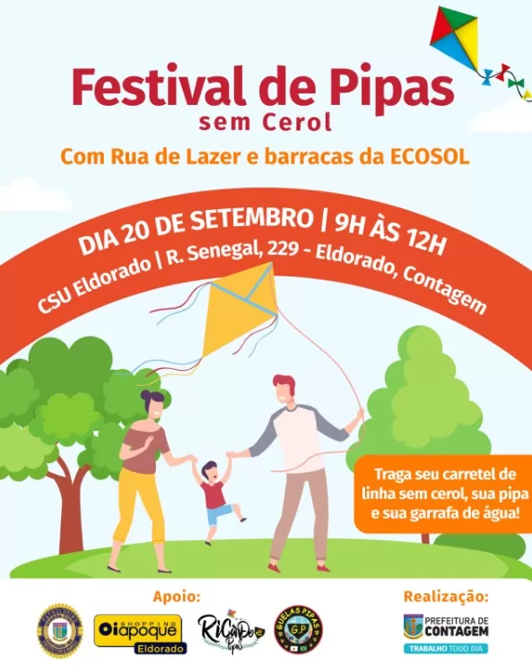 Festival de Pipas leva lazer e conscientização ao bairro Eldorado em Contagem