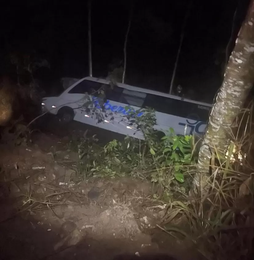 Ônibus capota em barranco na BR-262 e deixa 30 pessoas feridas em Minas